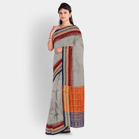 Sambalpuri Silk Saree - Plain Buti