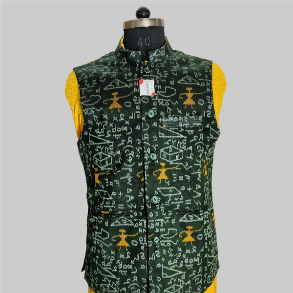 Sambalpuri Modi Jacket- Paper Design