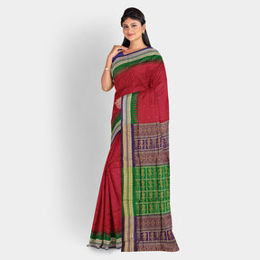 Sambalpuri Silk Saree - Plain Buti
