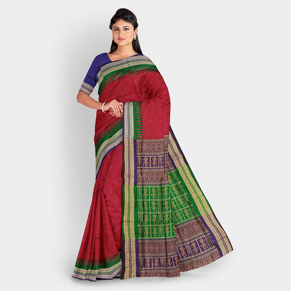 Sambalpuri Silk Saree - Plain Buti