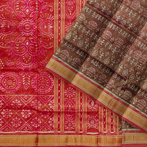Sambalpuri Silk Saree - Tissue Terracotta