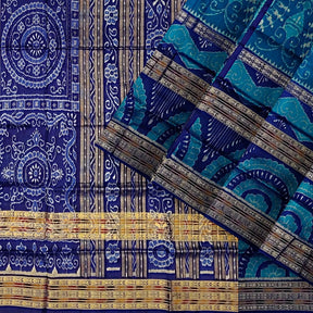 Sambalpuri Silk Saree - 3d Border Terracotta Bandha Design