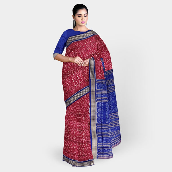 Sambalpuri Silk Saree - Terracotta