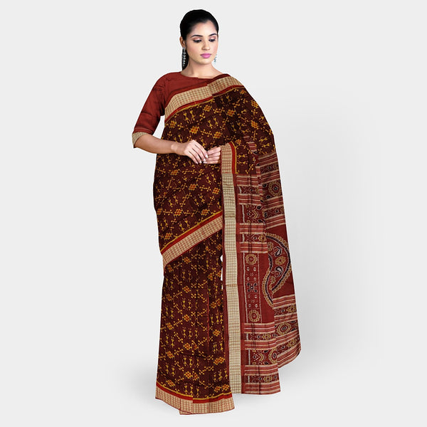 Sambalpuri Silk Saree - Terracotta