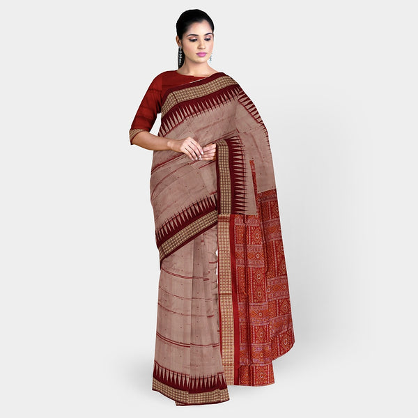 Sambalpuri Silk Saree - Plain Buti