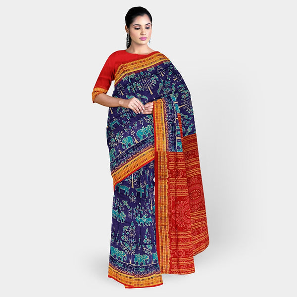Sambalpuri Silk Saree - Jungle Design