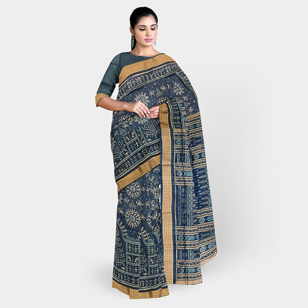 Sambalpuri Silk Saree - Terracotta